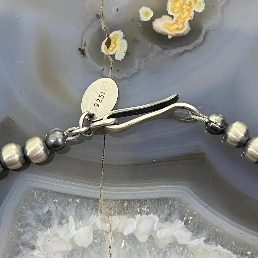 Sterling Silver Navajo Pearl Beads Necklace Length 18